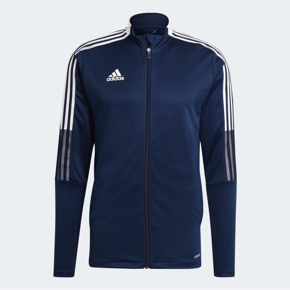 adidas Men's Navy Blue & White Track Jacket